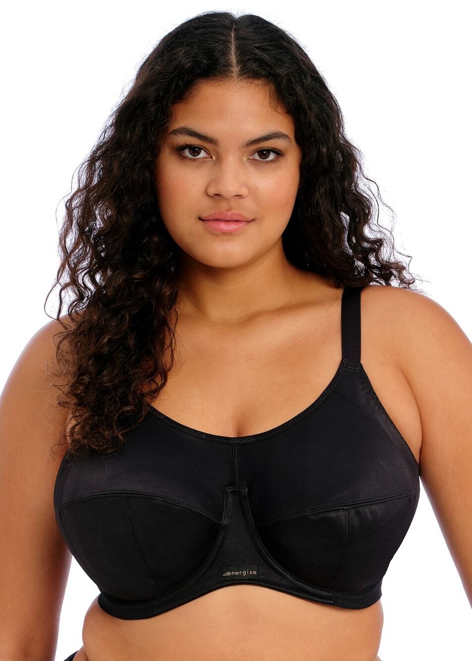 Elomi Women's 40J Black Energise Sports Convertible Active Athleisure Bra L4-16